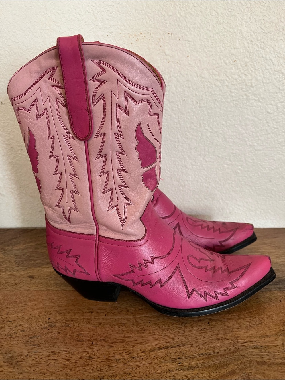 Pink: Liberty Boot Co. Pink Leather Cowgirl Boots Size 9.5 B